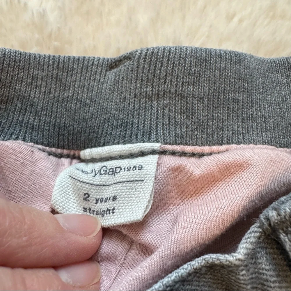 GAP Gray Fleece Lined Straight-Leg Jeans with Adjustable Waistband